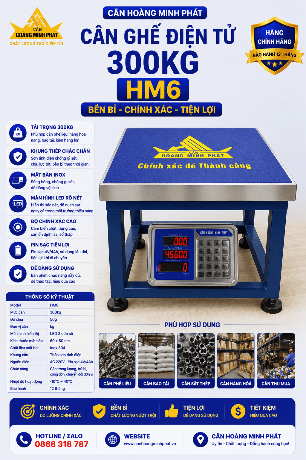 Cân phế liệu khoảng 300kg nên dùng cân gì