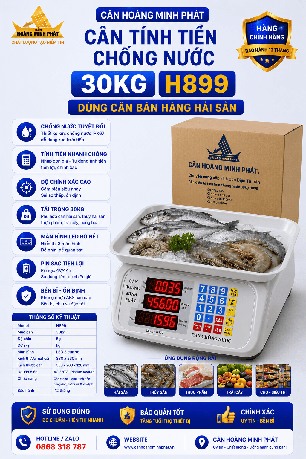 BÁN HẢI SẢN 30KG – CHỌN CÂN GÌ CHO CHUẨN?