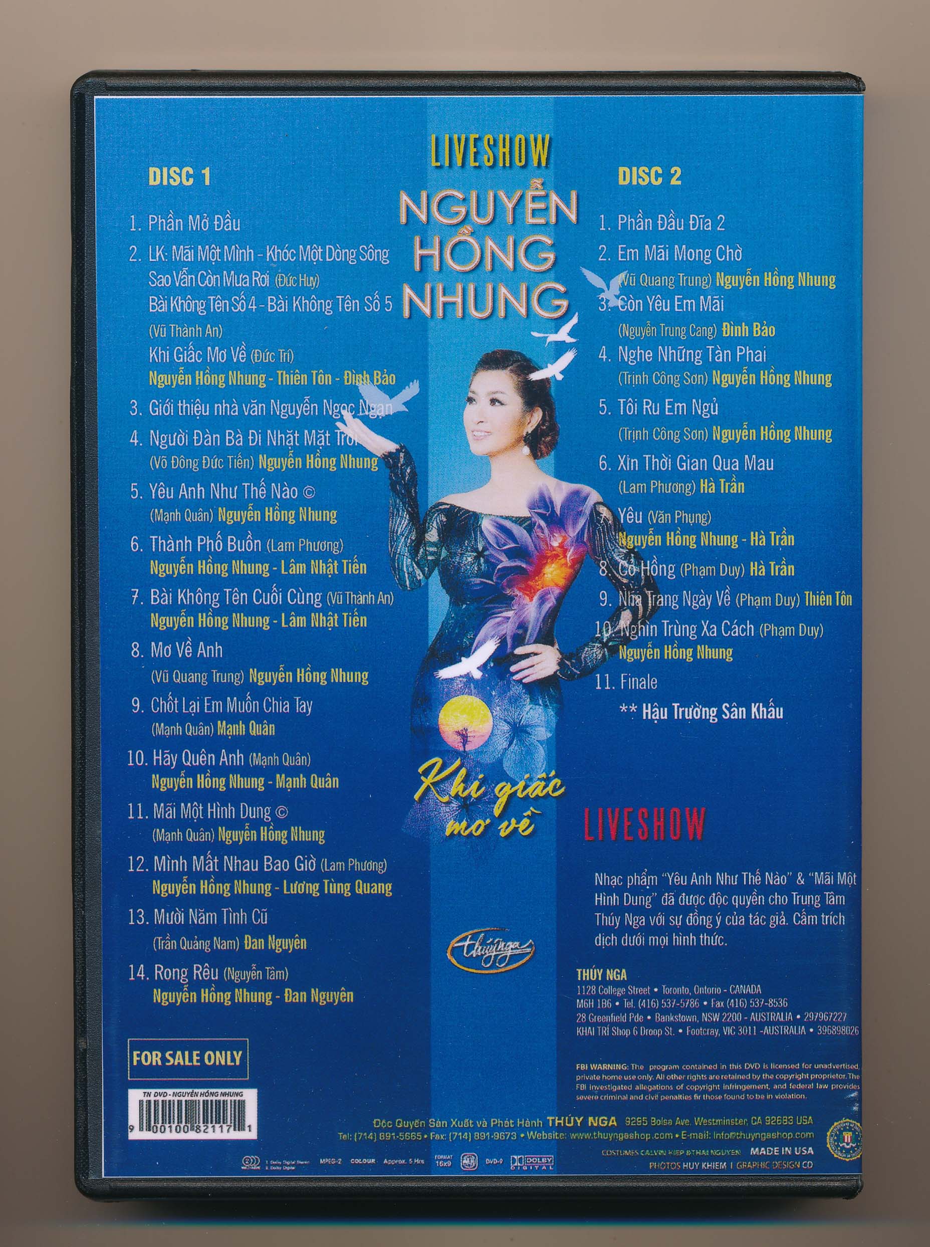 DVD Thúy Nga Live Show Nguyễn Hồng Nhung Khi Giấc Mơ Về (KHÔNG BÌA GỐC)