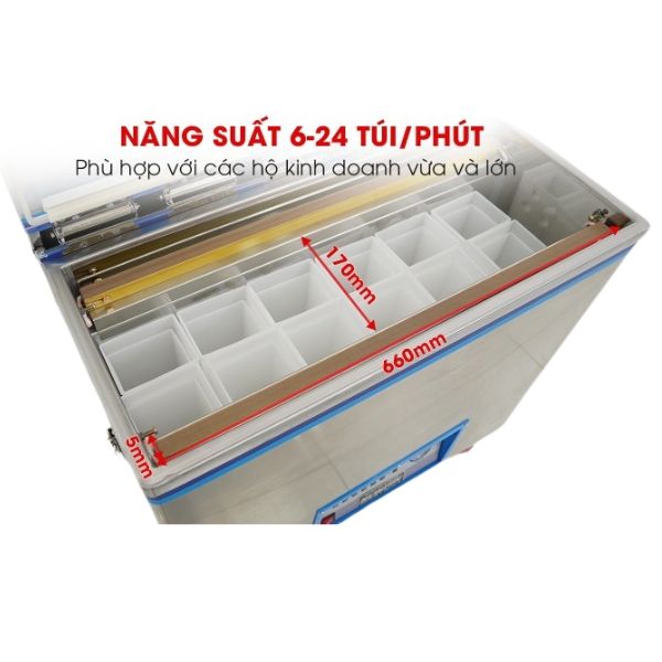 Năng suất Máy đóng gói chân không chè LD660