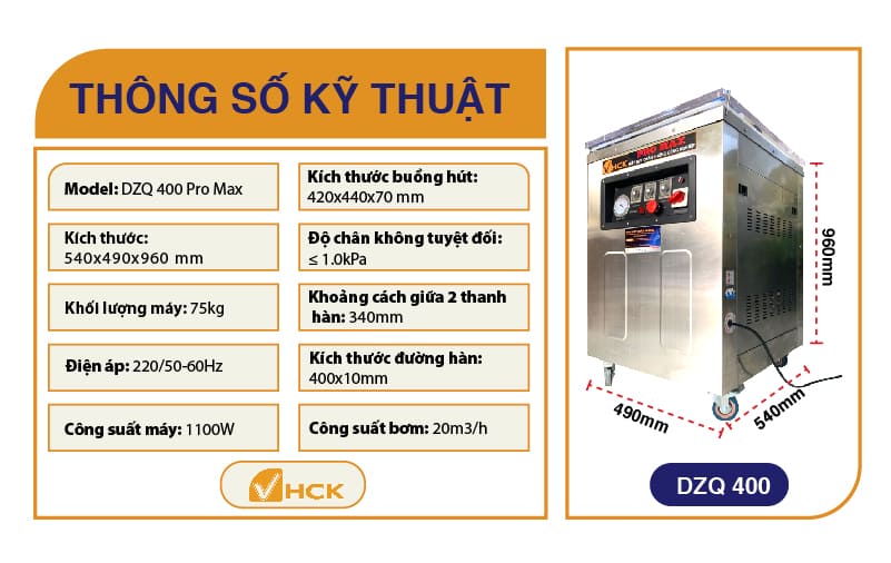 Máy Hút Chân Không DZQ 400 Pro Max