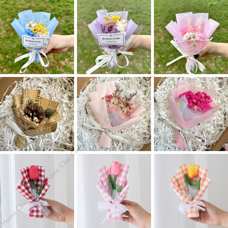 Bó hoa mini quà tặng mix set quà