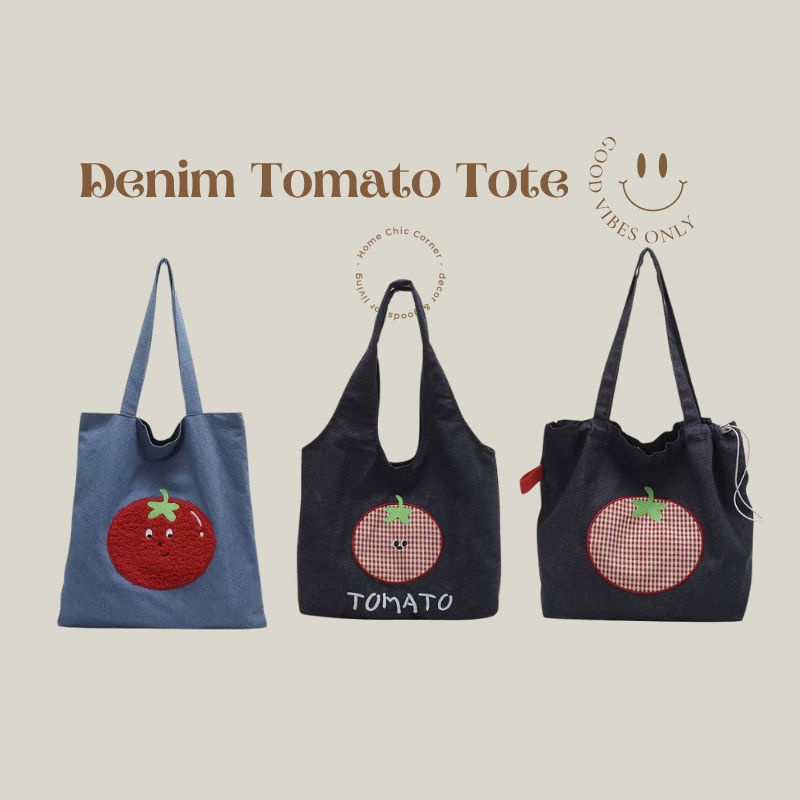 Túi tote vải denim canvas Tomato