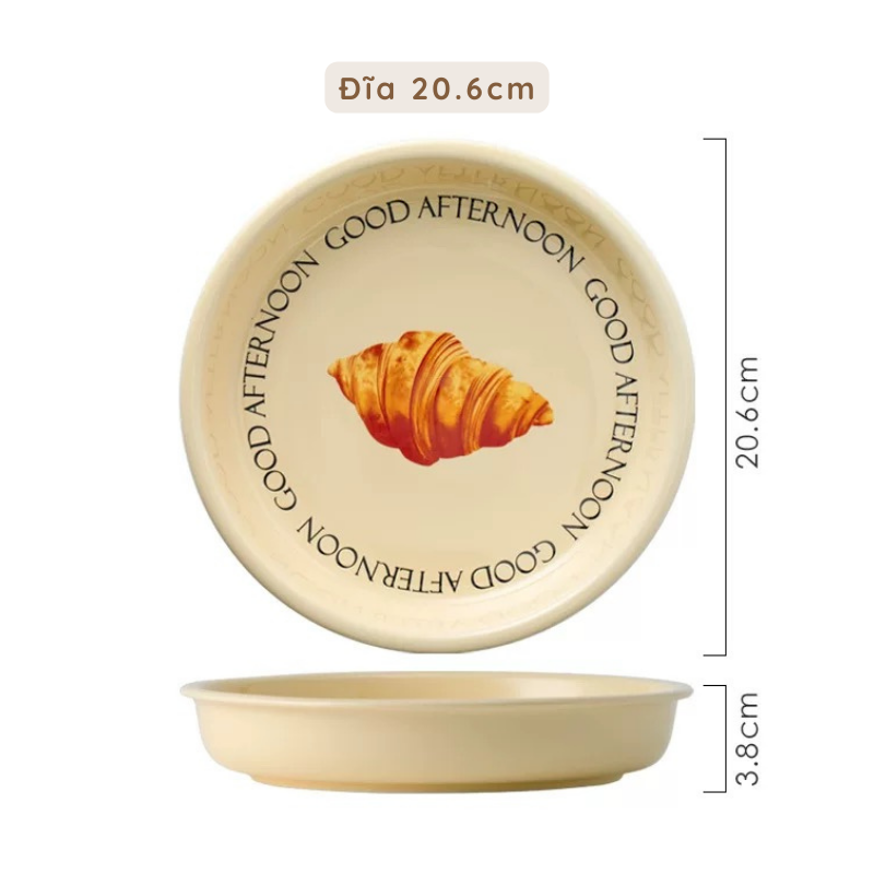 Chén dĩa tô in hình bánh mì
