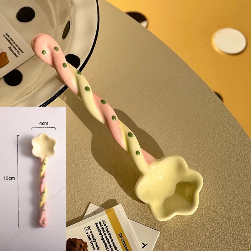 Muỗng sứ hoa pastel