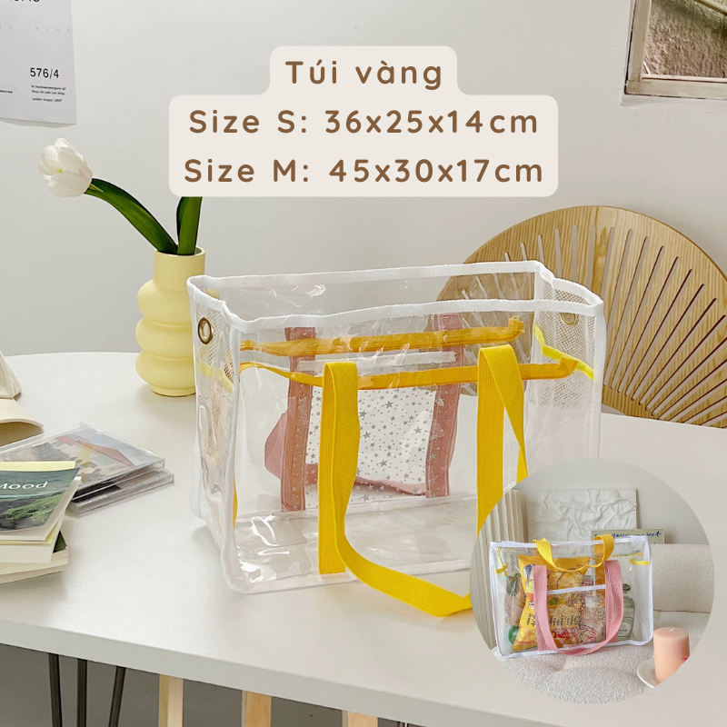Túi tote trong suốt PVC đi biển đi picnic đa năng