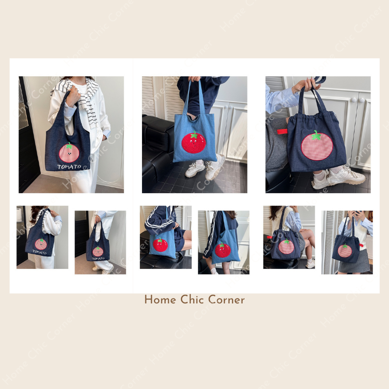 Túi tote vải denim canvas Tomato