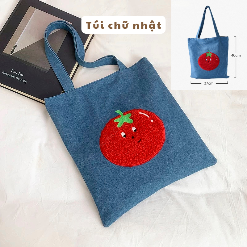 Túi tote vải denim canvas Tomato