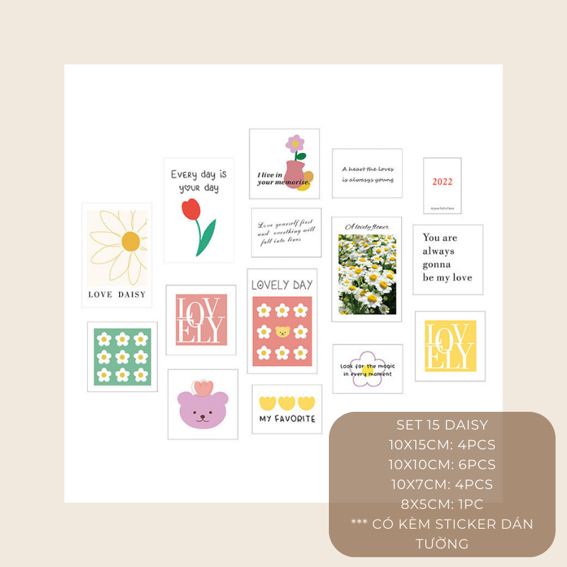 Set postcard tranh ảnh decor trang trí tường nhiều mẫu