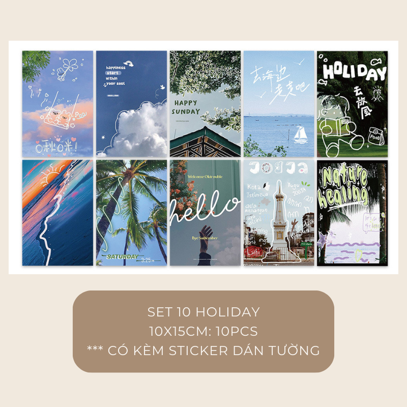 Set postcard tranh ảnh decor trang trí tường nhiều mẫu