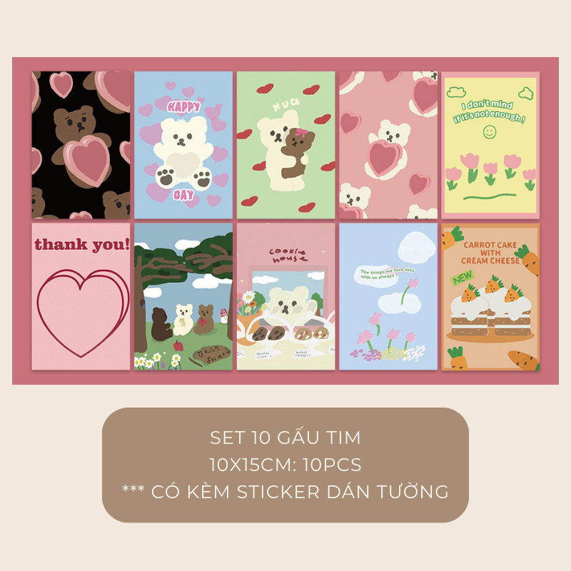 Set postcard tranh ảnh decor trang trí tường nhiều mẫu