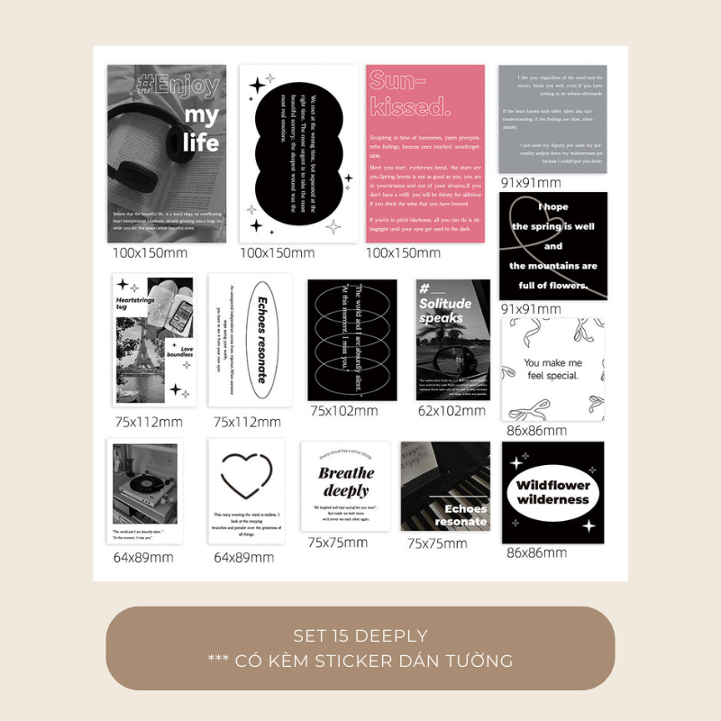 Set postcard tranh ảnh decor trang trí tường nhiều mẫu