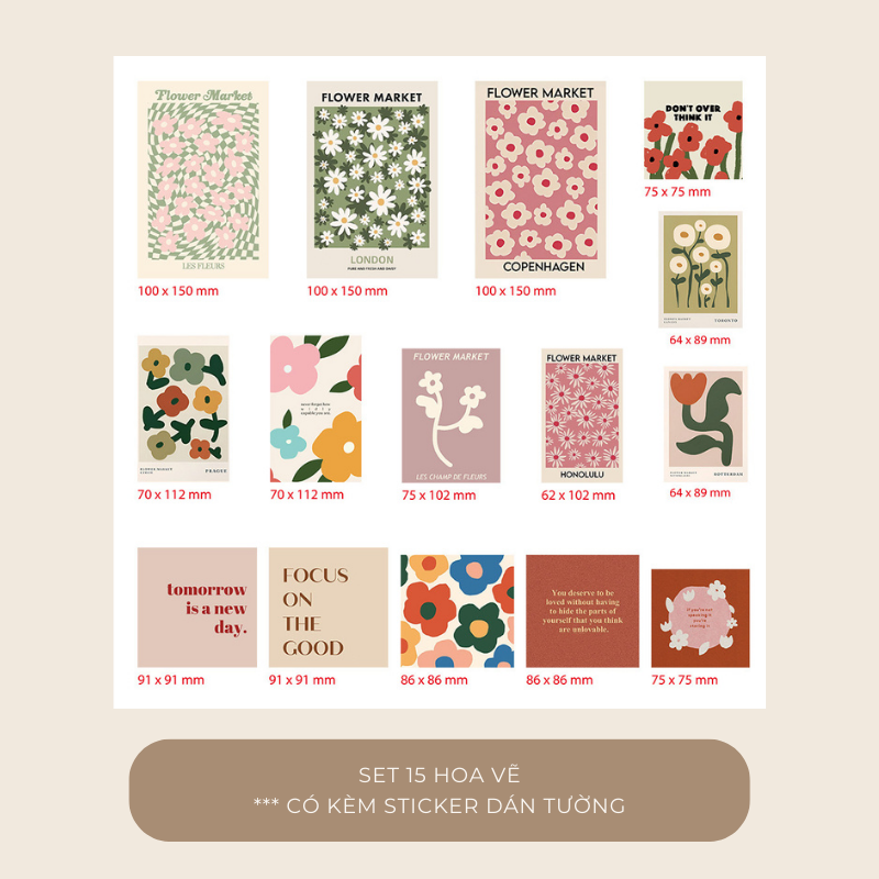 Set postcard tranh ảnh decor trang trí tường nhiều mẫu