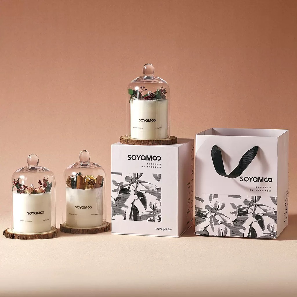Set quà nến thơm Soyam by Citta nắp thuỷ tinh