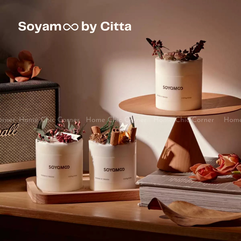 Set quà nến thơm Soyam by Citta nắp thuỷ tinh
