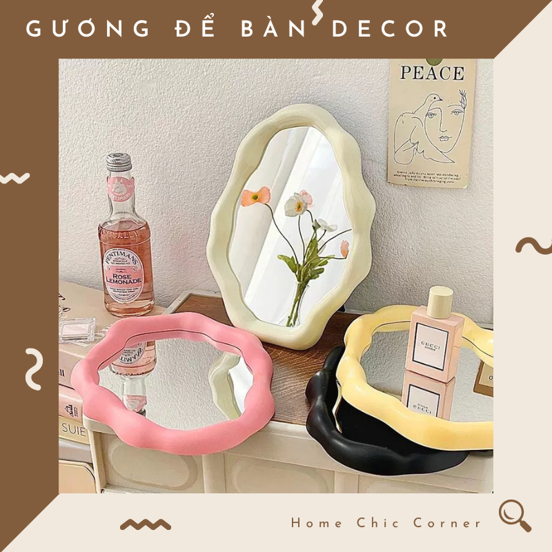 Gương đám mây để bàn decor phong cách Hàn Quốc