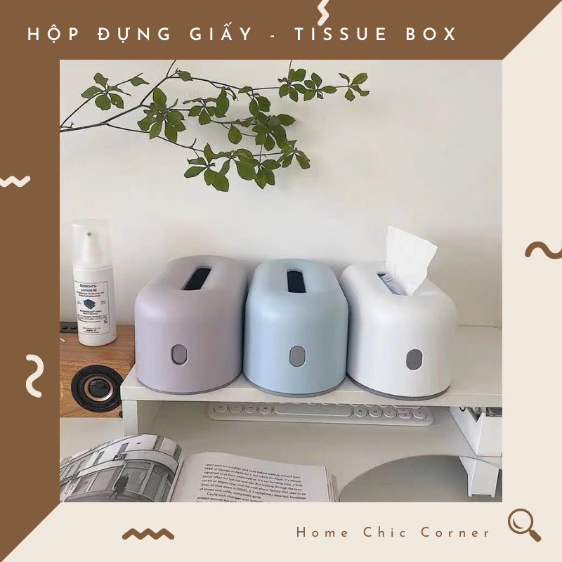 Hộp đựng khăn giấy để bàn Tissue Box nhiều màu phong cách Hàn Quốc