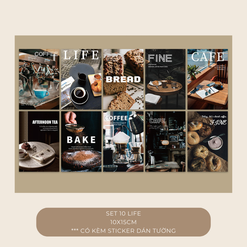 Set postcard tranh ảnh decor trang trí tường nhiều mẫu