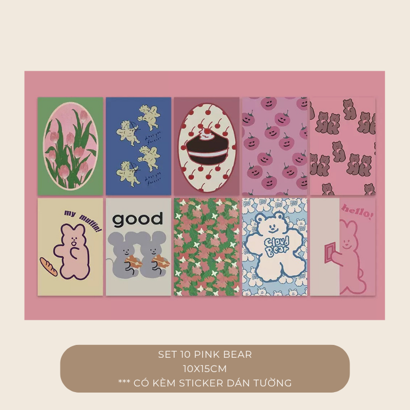 Set postcard tranh ảnh decor trang trí tường nhiều mẫu