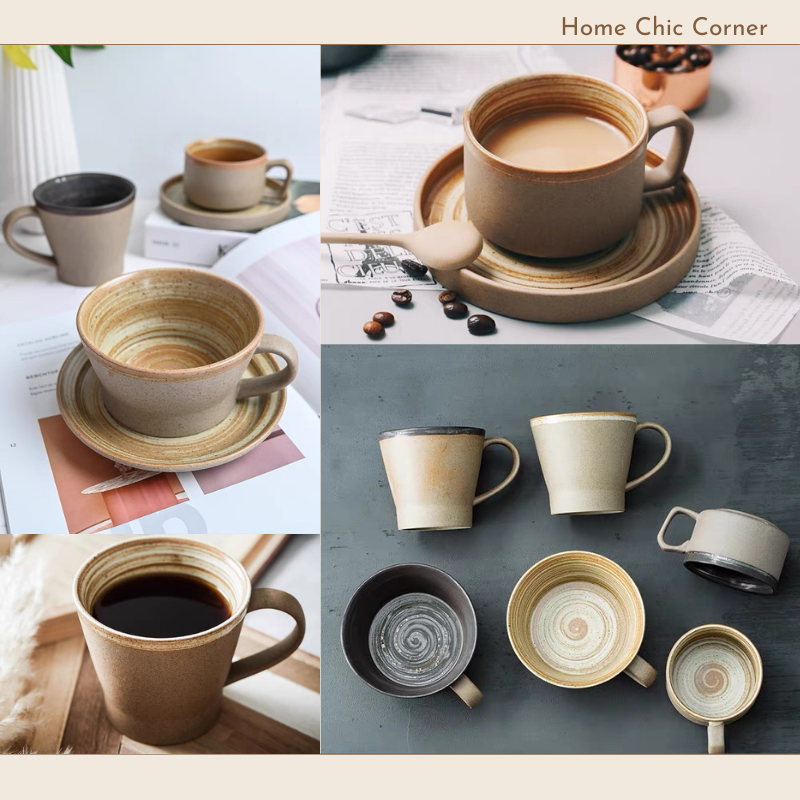 Cốc ly đĩa gốm men xoáy