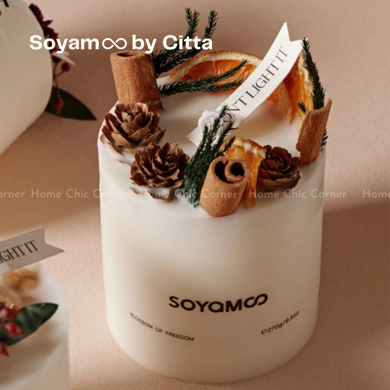 Set quà nến thơm Soyam by Citta nắp thuỷ tinh