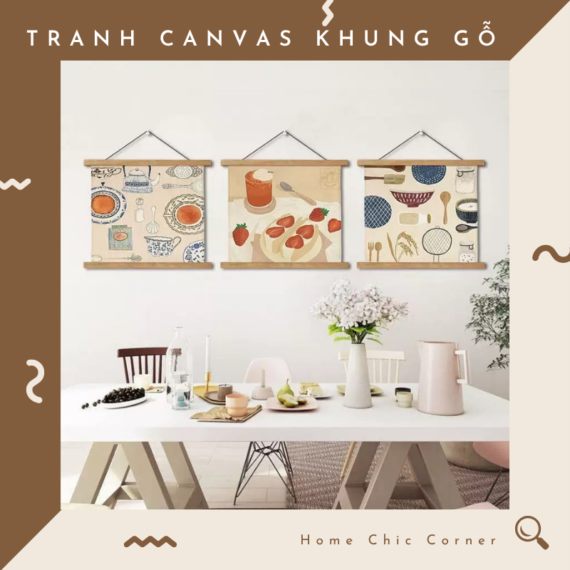 Tranh treo tường canvas khung gỗ decor