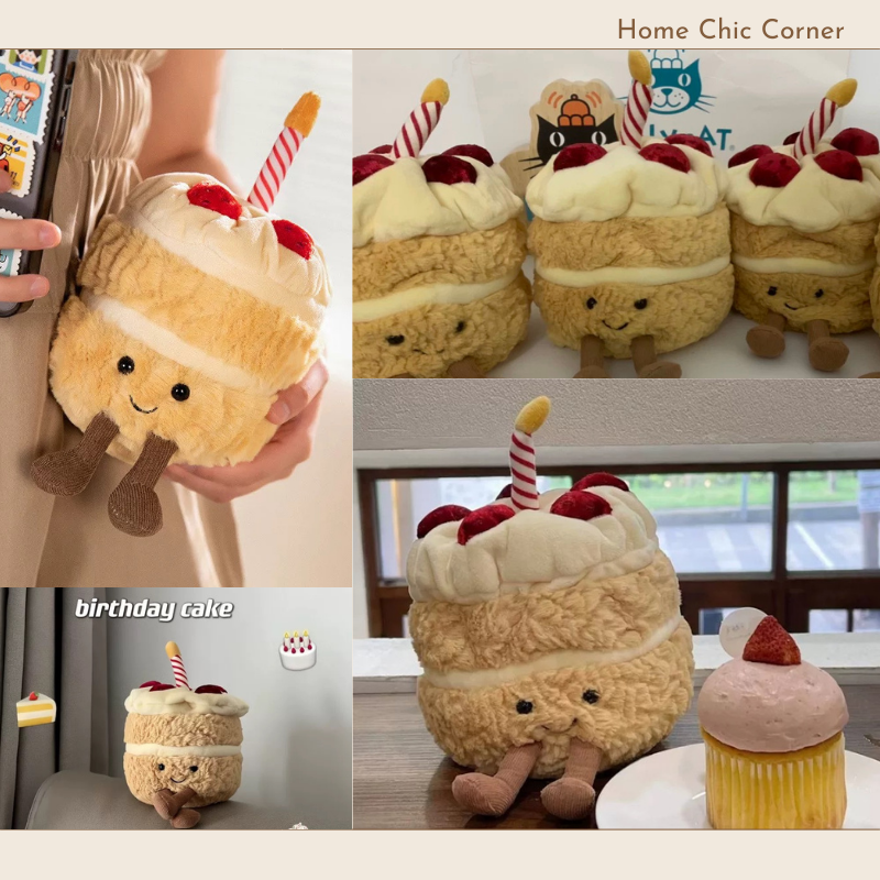 Gấu bông hình bánh kem sinh nhật dễ thương