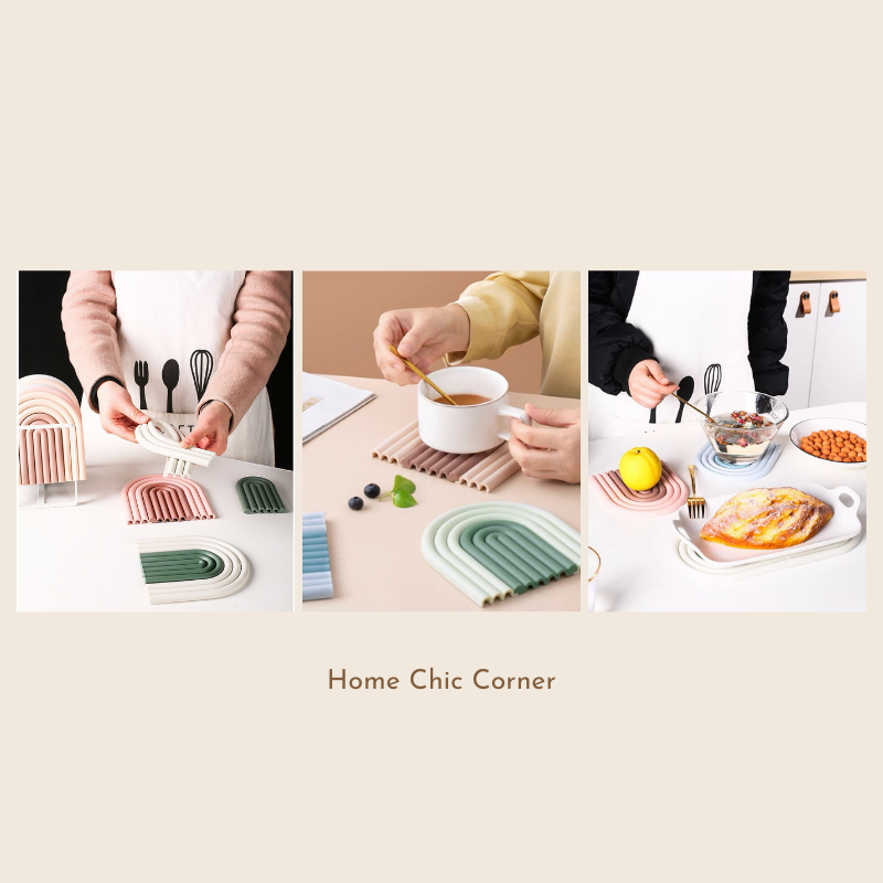 Lót cốc tấm lót nồi silicon cầu vồng