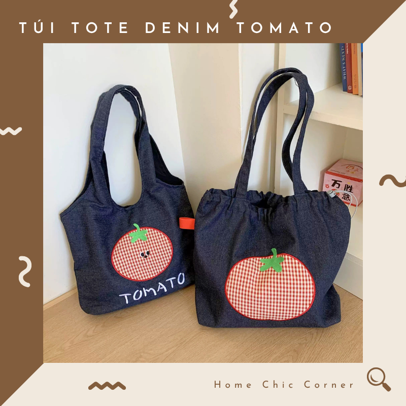 Túi tote vải denim canvas Tomato