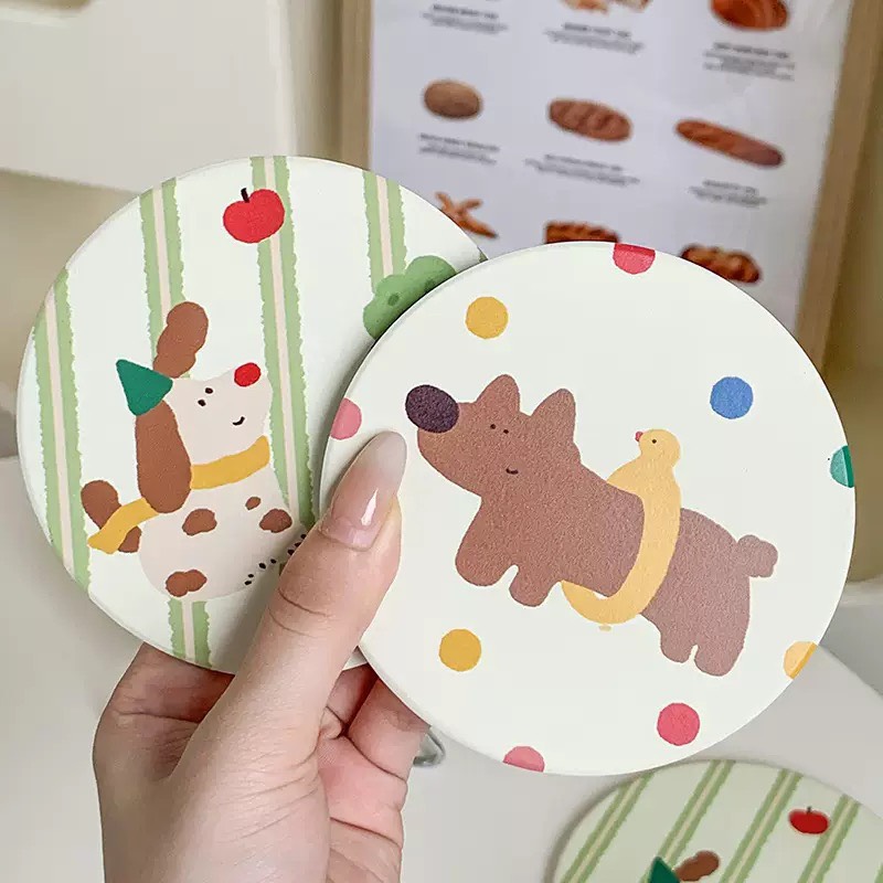 Lót ly đá thấm hút nhiều mẫu hoạ tiết dễ thương