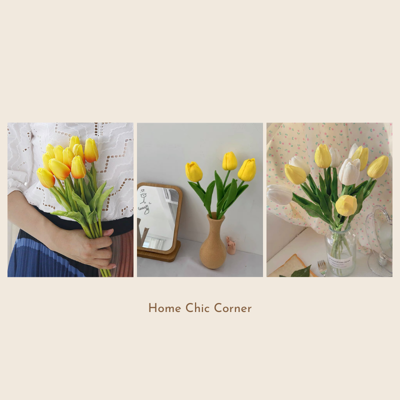 Hoa tulip trang tri decor nhiều màu