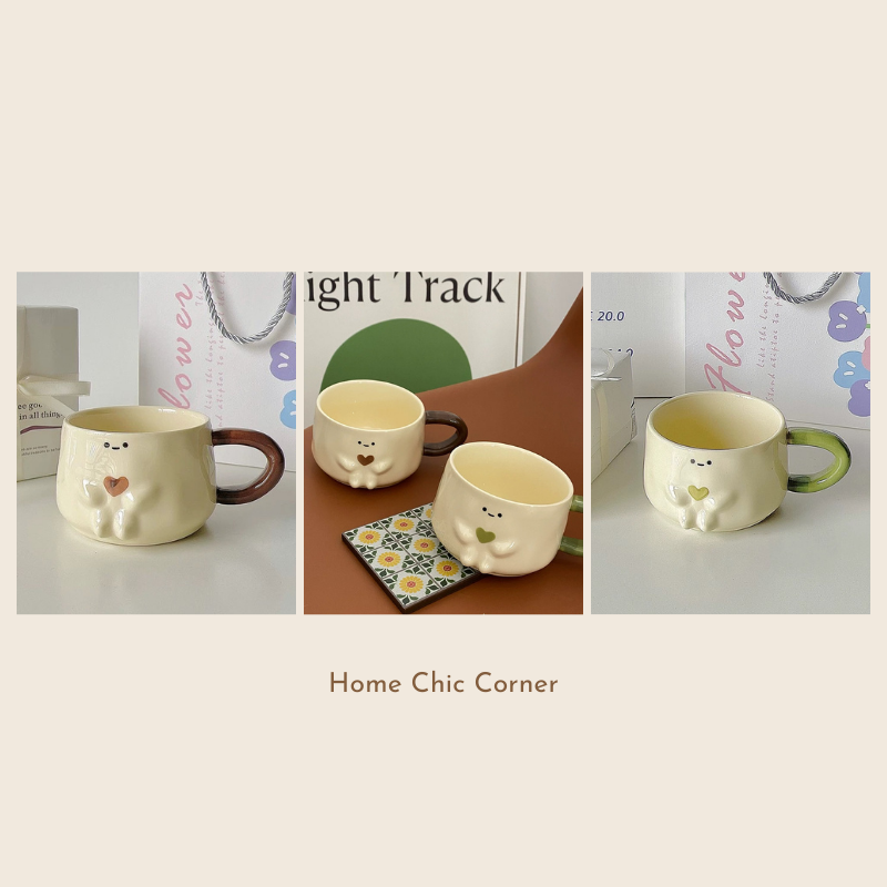 Ly sứ cốc sứ hình nổi ôm trái tim