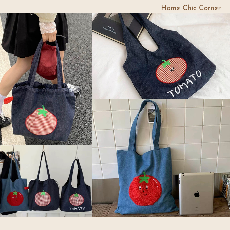 Túi tote vải denim canvas Tomato