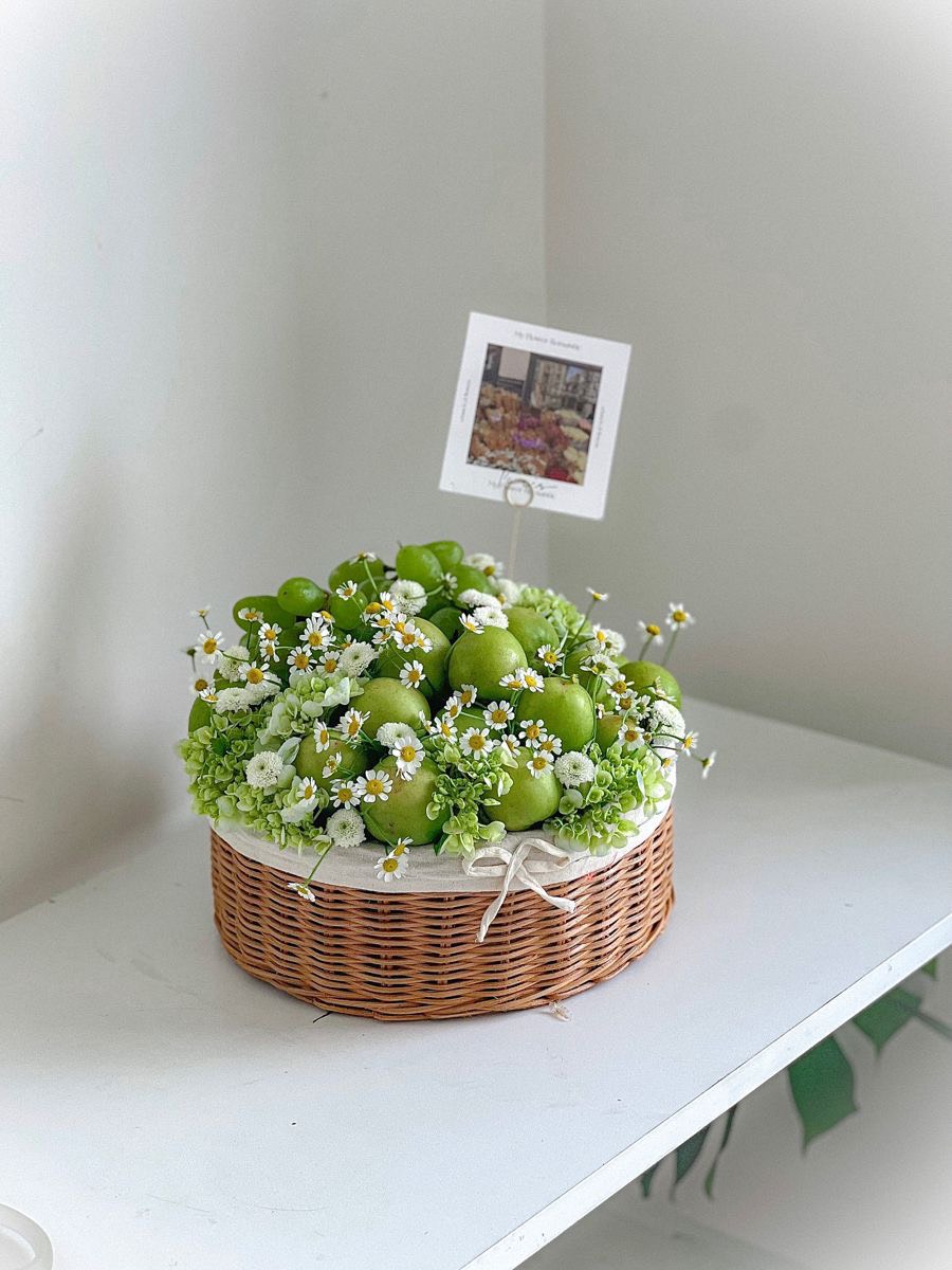 Rổ mây tròn có lót vải