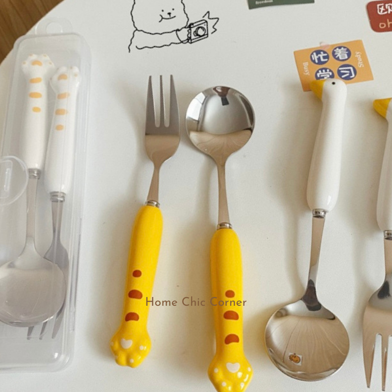 Muỗng nĩa hình chân mèo cute