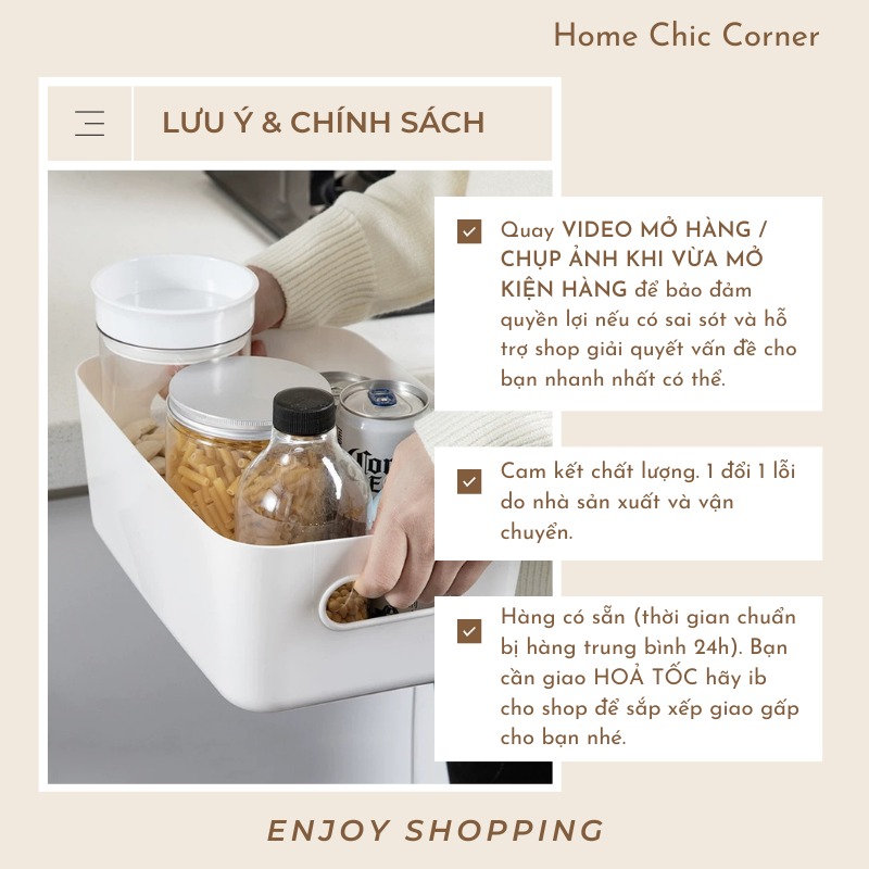 Khay nhựa đựng đồ có tay cầm đa năng sắp xếp nhà cửa