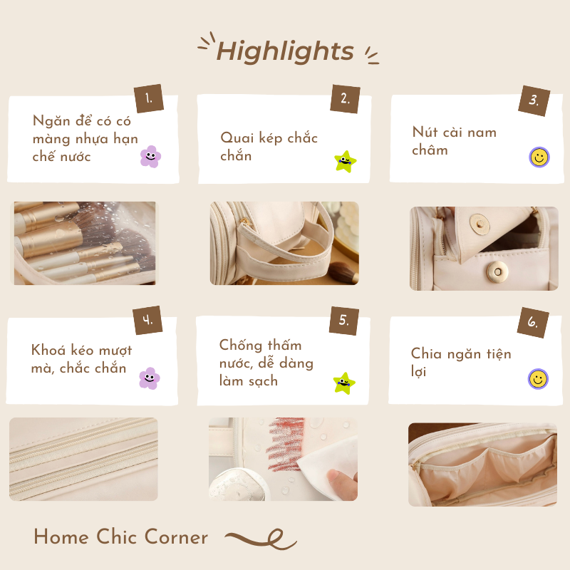 Túi đựng mỹ phẩm PU makeup bag