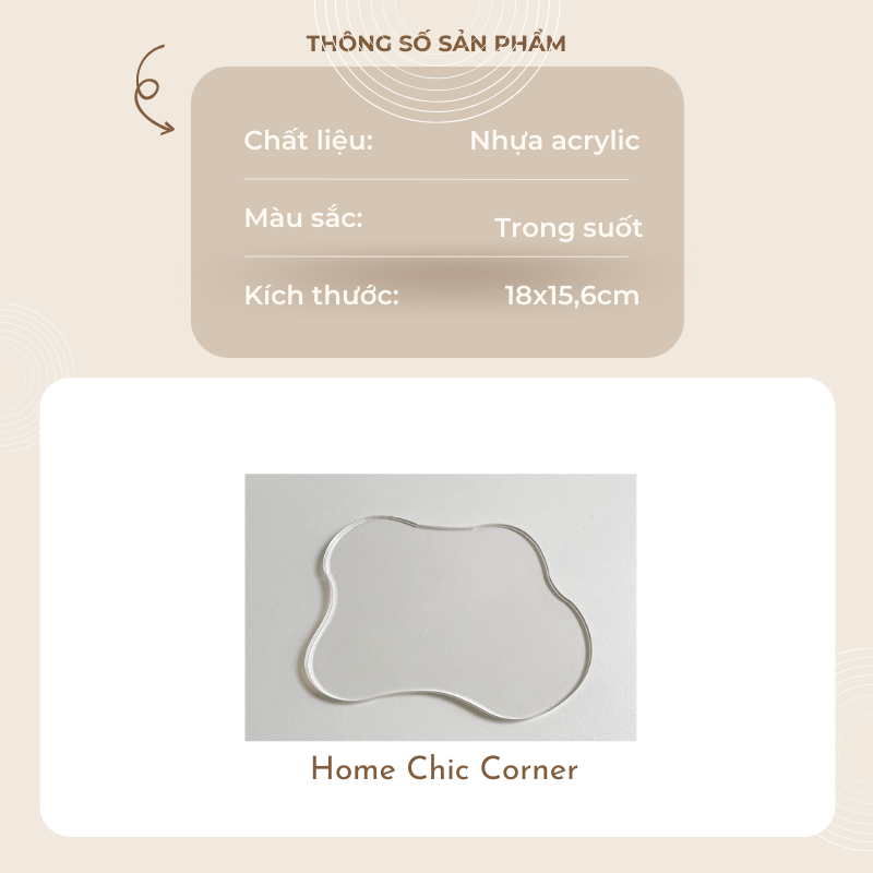 Tấm lót nến lót ly acrylic trong suốt để đồ trang trí phụ kiện chụp ảnh phong cách Hàn Quốc