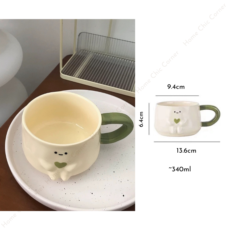 Ly sứ cốc sứ hình nổi ôm trái tim