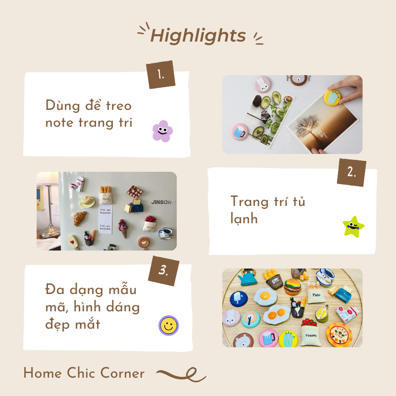 Nam châm trang trí tủ lạnh