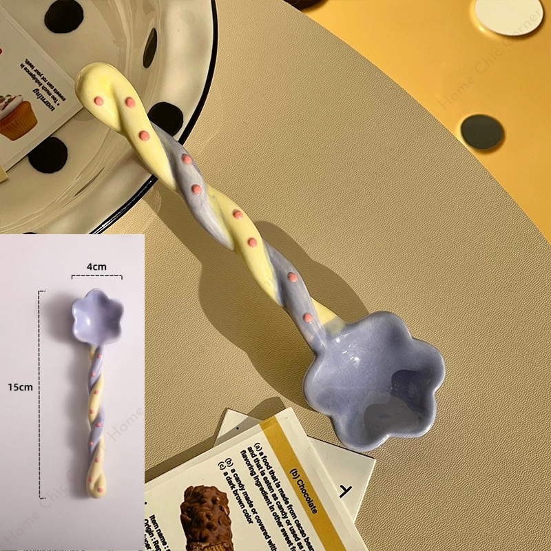 Muỗng sứ hoa pastel