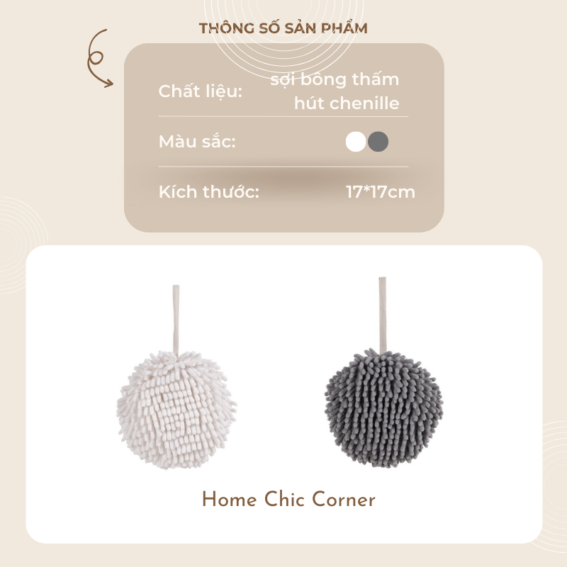 Khăn lau tay hình quả cầu decor bếp đa năng