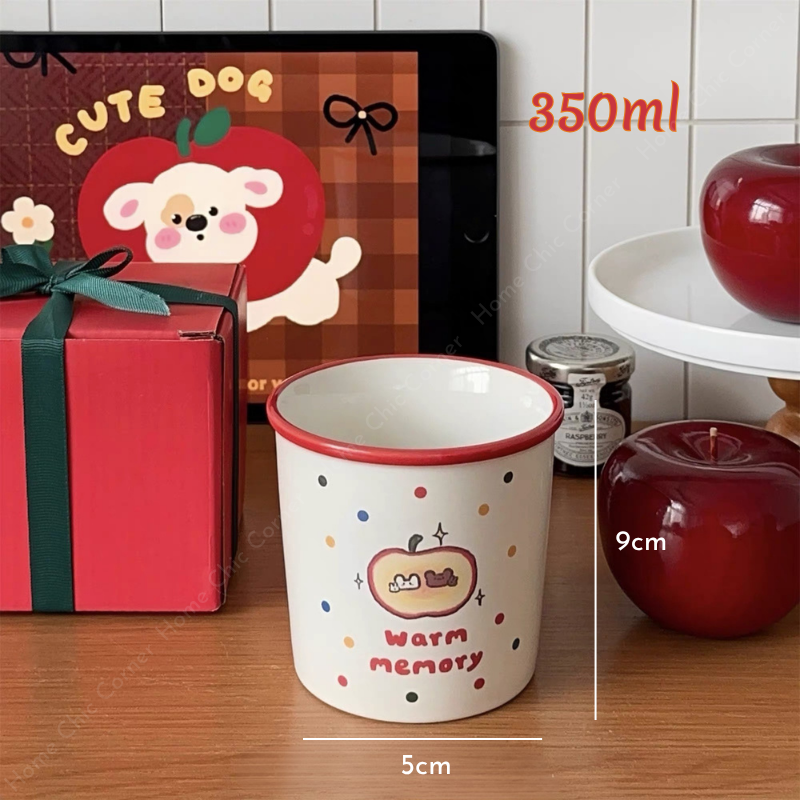 Cốc sứ hoạ tiết táo warm memory