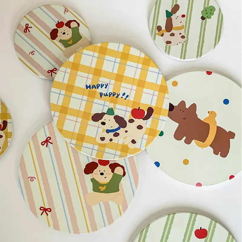 Lót ly đá thấm hút nhiều mẫu hoạ tiết dễ thương