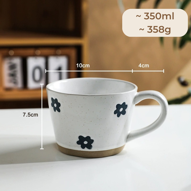 Cốc hoạ tiết quả cam bông hoa 350ml