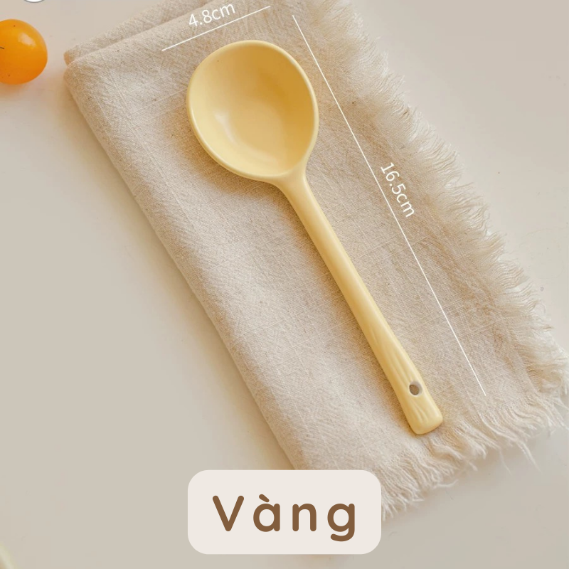 Muỗng sứ cán dài màu pastel