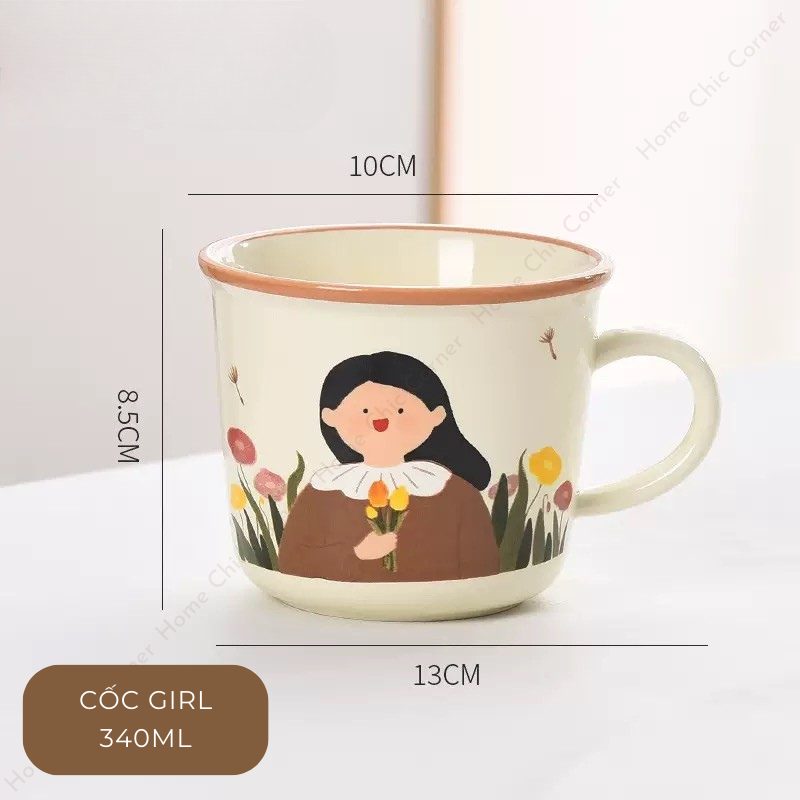 Cốc sứ viền nâu boy girl