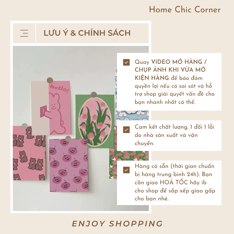 Set postcard tranh ảnh decor trang trí tường nhiều mẫu