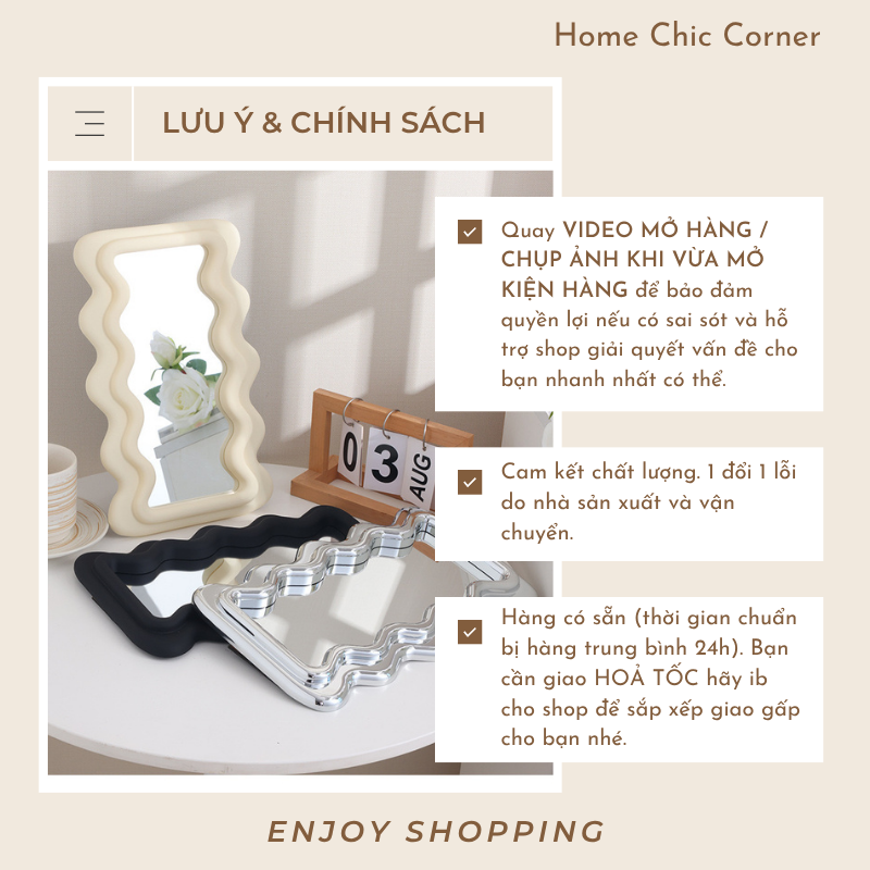 Gương đám mây để bàn decor phong cách Hàn Quốc