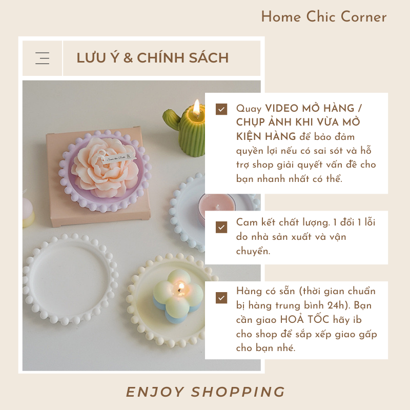 Lót nến thạch cao pastel